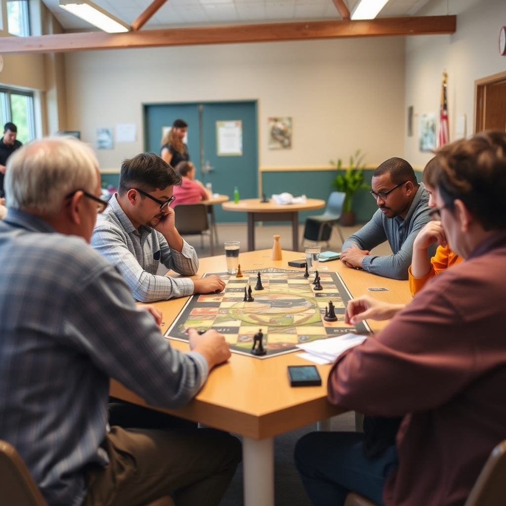Stratégiai társasjáték verseny helyi közösségi központban